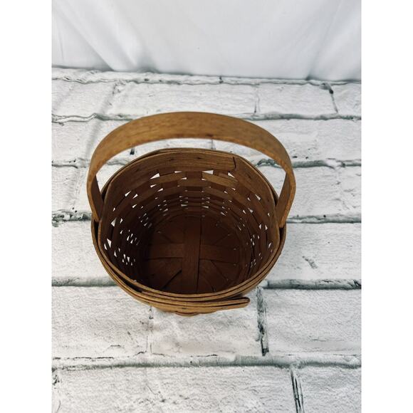 1991 Longaberger Discovery Basket w/Stationary Handle 5.5"RD x 3.5"H - Picture 4 of 5